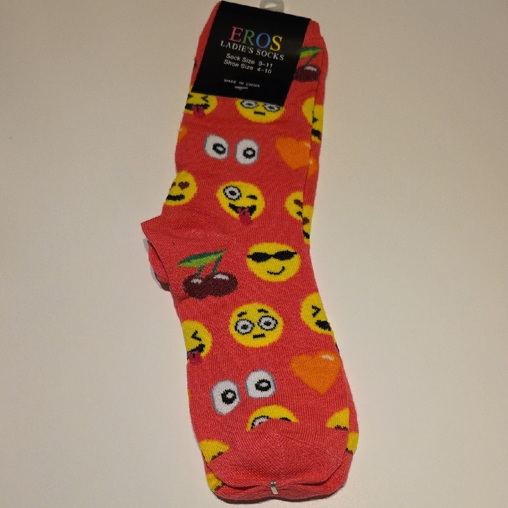 Emoji Patterned Socks - Red